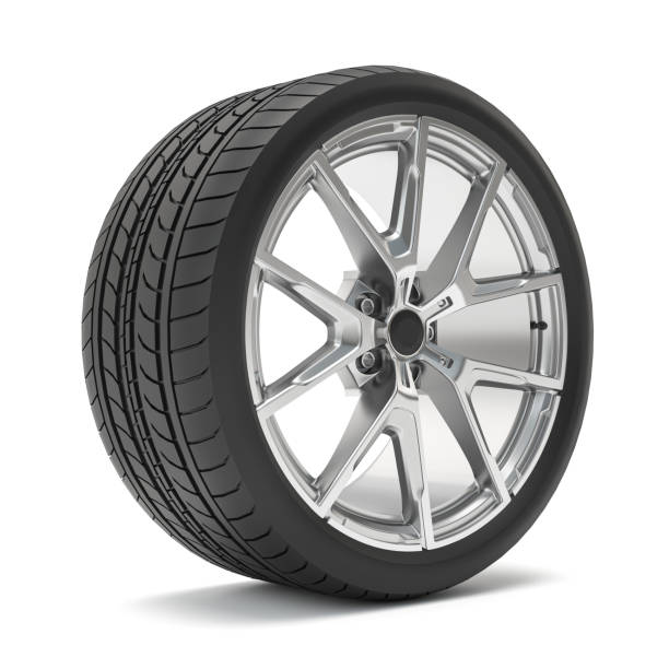 istock Aluminum wheel car tires  on white background. 1503271249