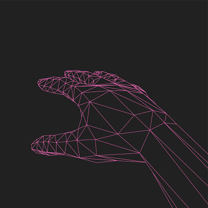 abstract hand wire model technology pattern