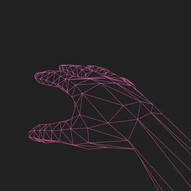 Vector illustration of abstract hand wire model technology pattern
