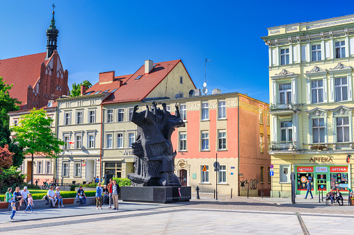 Bydgoszcz, Poland - June 3, 2023: Architecture of the old town of Bydgoszcz city in Poland.
