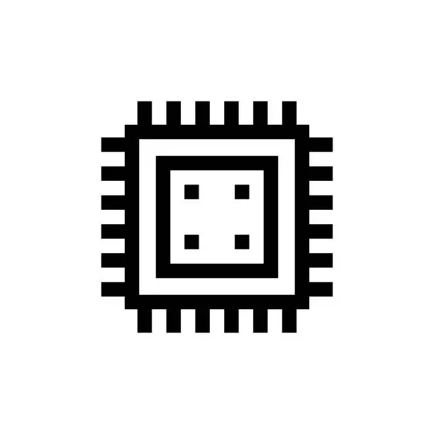 Vector illustration of Hardware Line icon, Design, Pixel perfect, Editable stroke. Logo, Sign, Symbol. Processor.