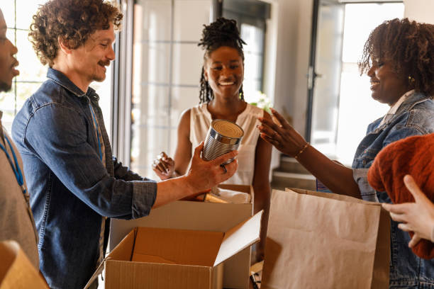 istock Volunteers working as a team when preparing donation packages 1503278088