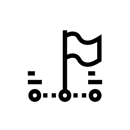 Milestone Line icon, Design, Pixel perfect, Editable stroke. Logo, Sign, Symbol.
