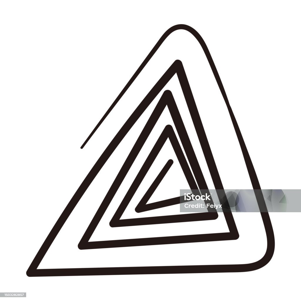 Hand Drawn Triangle Line Vector Element Stock Illustration - Download ...