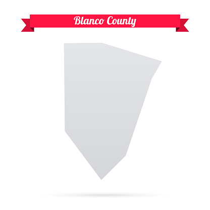 Map of Blanco County - Texas, isolated on a blank background and with his name on a red ribbon. Vector Illustration (EPS file, well layered and grouped). Easy to edit, manipulate, resize or colorize. Vector and Jpeg file of different sizes.
