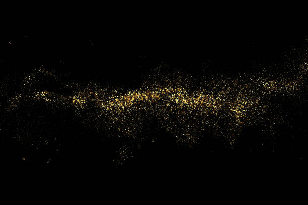 istock Gold glitter texture on black background. Festive background. Golden explosion of confetti. Design element. 1503285091