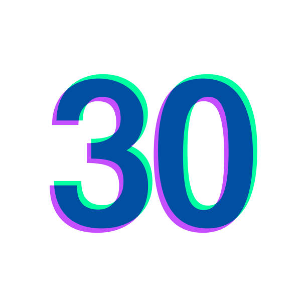 istock 30 - Number Thirty. Icon with two color overlay on white background 1503285743