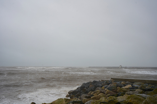 Stormy waves on the coast of England