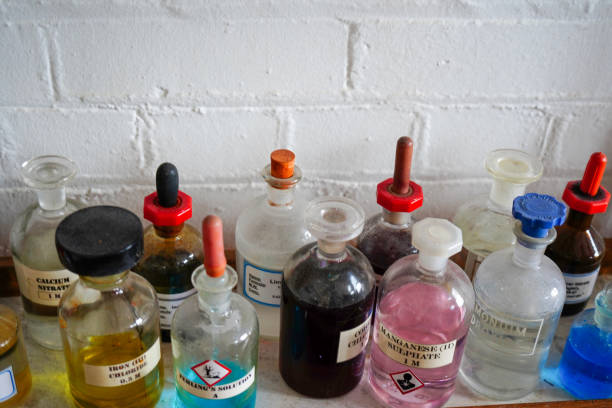 istock Close up of school laboratory chemicals 1503287259