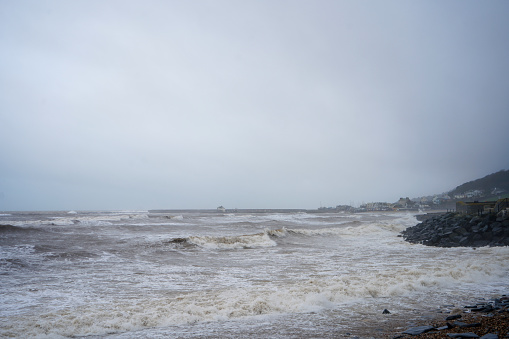 Stormy waves on the coast of England