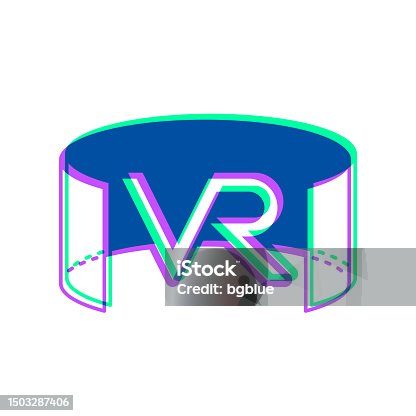 istock VR - Virtual reality. Icon with two color overlay on white background 1503287406