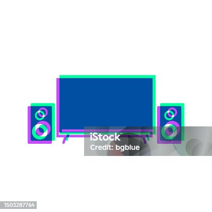 istock Home cinema. Icon with two color overlay on white background 1503287764