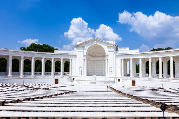 Memorial Amphitheater at Arlington National Cemetery Memorial Amphitheater at Arlington National Cemetery  in Washington DC, USA. The memorial is visited by thousand of americans weekly. memorial amphitheater stock pictures, royalty-free photos & images