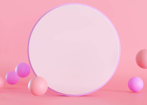 istock Pink background with 3d spheres and empty space for text. Blank circle shape with copy space. Place here your advertising, announcement, logo. Vibrant colors. 3D rendering. 1503292262