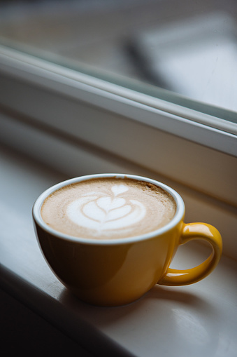 Latte coffee or cappuccino