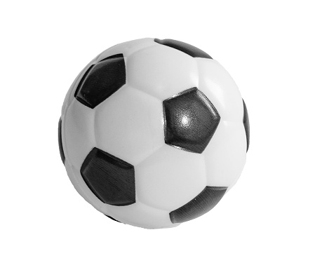 Small soccer ball, isolated on blank background. Graphic resource