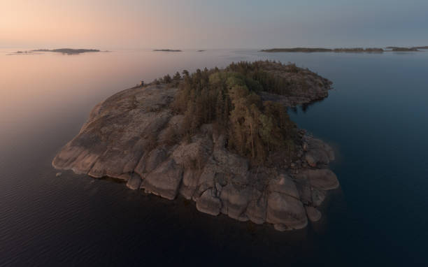 istock Archipelago island in the sea during white nights 1503299283