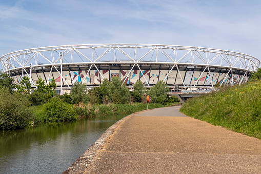 London, United Kingdom, May 28th 20203:- A view of the London Stadium, former London 2012 Olympic Stadium, now home to West Ham United Football Club