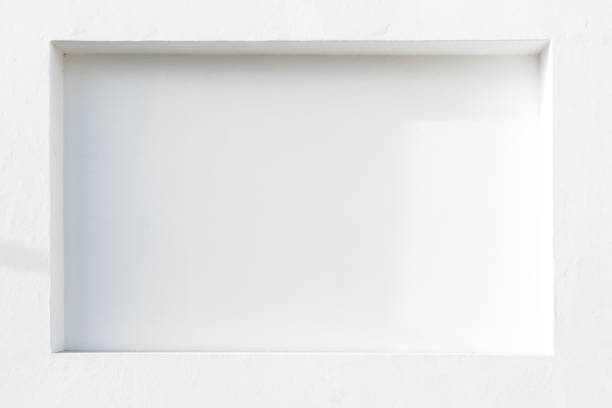 istock background of white wall with indentation in plastered wall forming a natural rack 1503311676