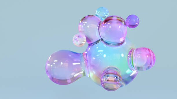 istock Abstract liquid circles on a background of pastel color with spacing 1503314672