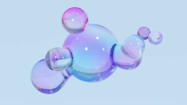 istock Abstract liquid circles on a background of pastel color with spacing. 1503314673