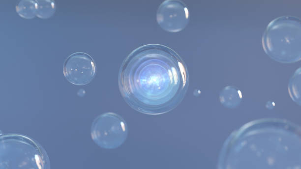 Abstract science background with bubbles on water. stock photo