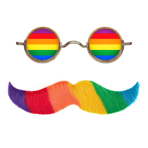 istock Eyeglasses and mustache with rainbow colors 1503315179