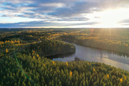 Finland lake nature landscape forest wilderness autumn
