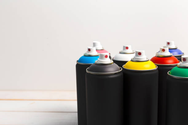 istock Spray paint cans close up. Creative Photo 1503317337