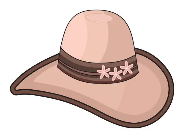 Vector illustration of Ladies Panama Hat