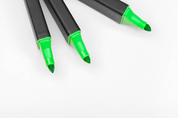 Color pen close up isolated on white.