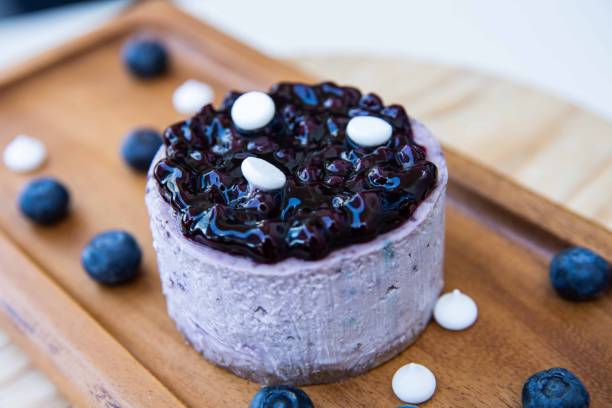 istock Blueberry Cheesecake on Wooden Tray 1503322589