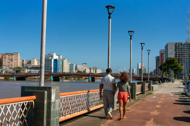Couple walking in Recife, Pernambuco