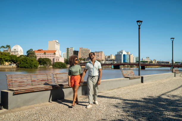 istock Tourists walking on the boardwalk in Recife 1503325521