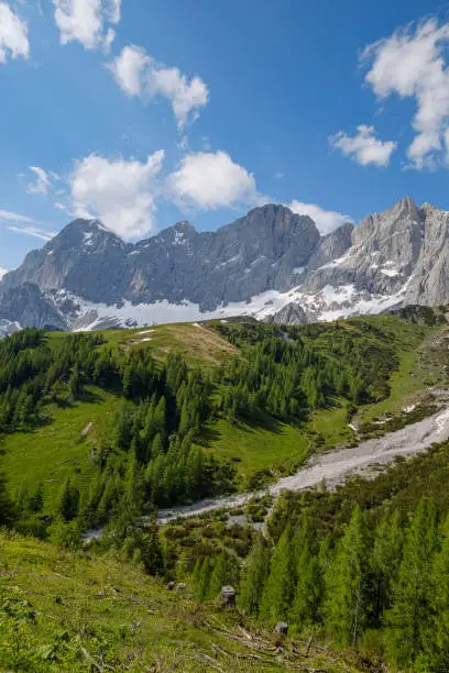 Fascinating view of the "Dachstein Südwand", a paradise for hikers, nature lovers and mountaineers.