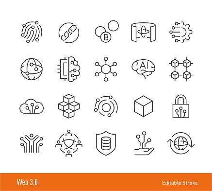 Web 3.0 Icons - Editable Stroke - Line Icon Series