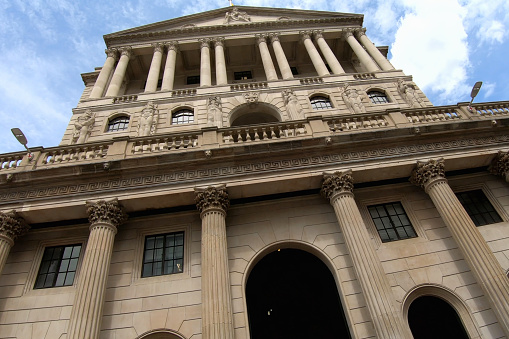 City of London. England. The central bank of the UK.