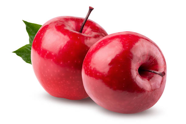 istock Red apple whole pieces isolated on a white background. 1503345843