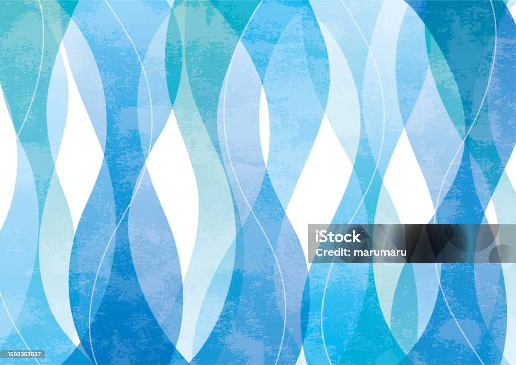 Grunge Blue Wave Pattern 2 Stock Illustration - Download Image Now ...
