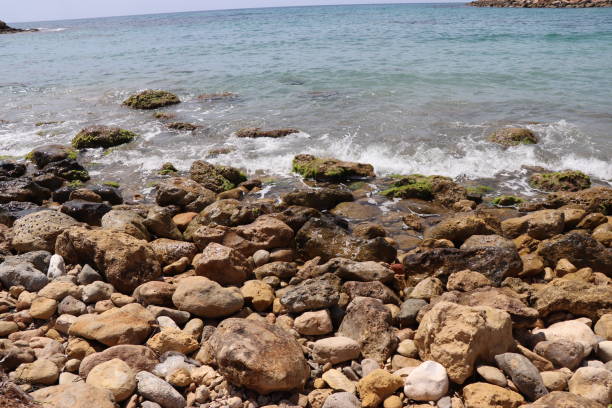 stone beach stock photo