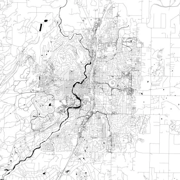 Vector illustration of Bend, Oregon, USA Vector Map