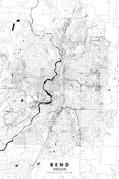 Bend Oregon Usa Vector Map Stock Download Image Now Bend Oregon Usa Vector Map 