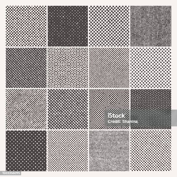 Random Halftone Textures Grid Background V1 Stock Illustration ...