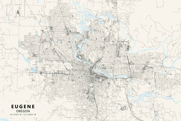 Eugene Oregon Usa Vector Map Stock Download Image Now Eugene Oregon Usa Vector Map 