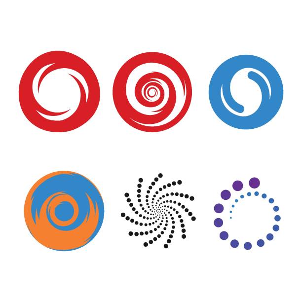 illustrations, cliparts, dessins animés et icônes de vecteur de logo d’icône vortex - weather climate cyclone icon set