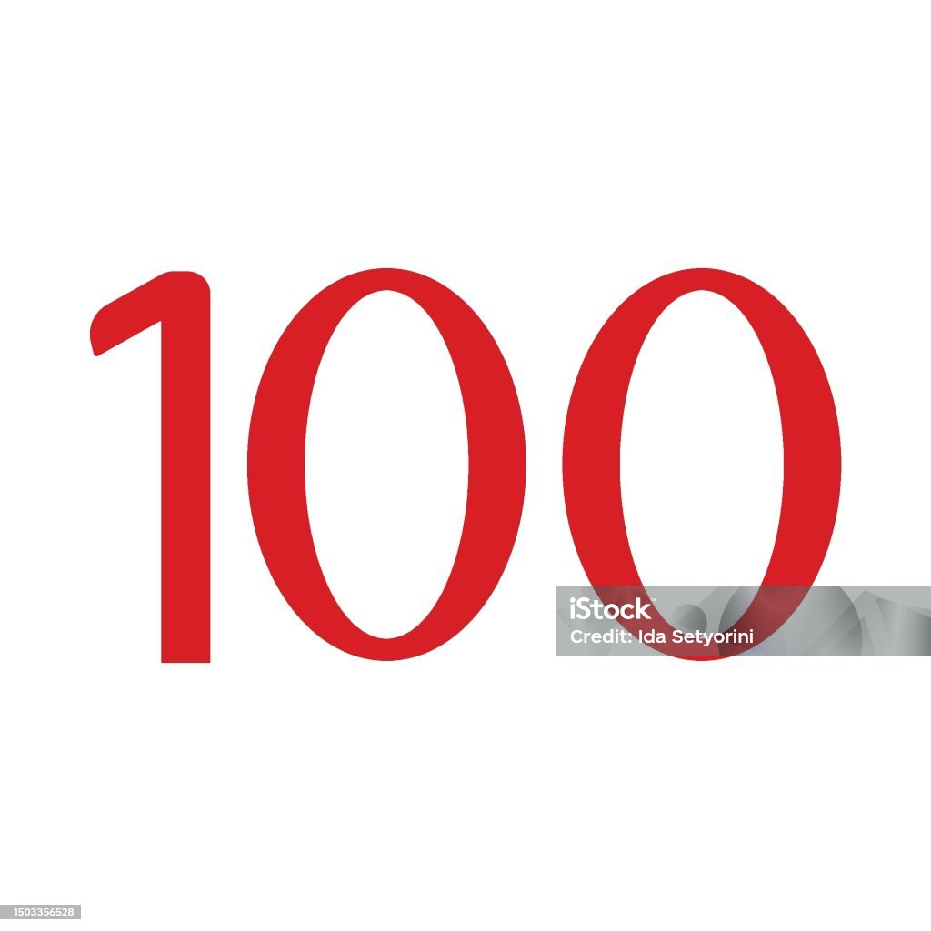 100 Merah Vektor Ikon Angka 100 Ilustrasi Stok - Unduh Gambar Sekarang - Bilangan ...