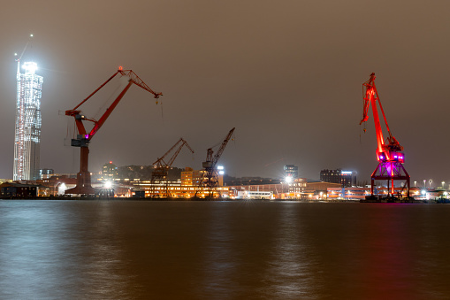 Harbor girders in the port of Gothenburg, Sweden