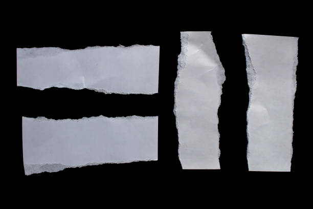 istock Set of rip paper pieces isolated on a black background 1503362877