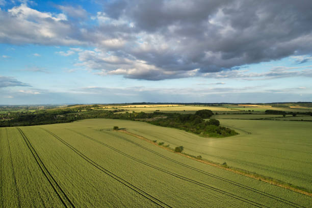 istock Aerial View of British Landscape Just Before Sunset 1503362915