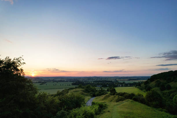 istock Aerial View of British Landscape Just Before Sunset 1503362917